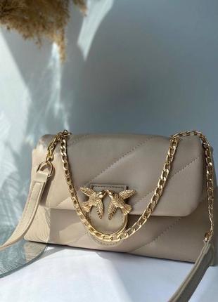 Сумочка в стиле pinko / сумочка женская на цепочке / сумочка с золотистой фурнитурой / стильные брендовые зам сумочки / обмен