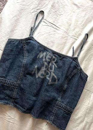 Джинсовый топ топик топик блузка джинсовый корсет