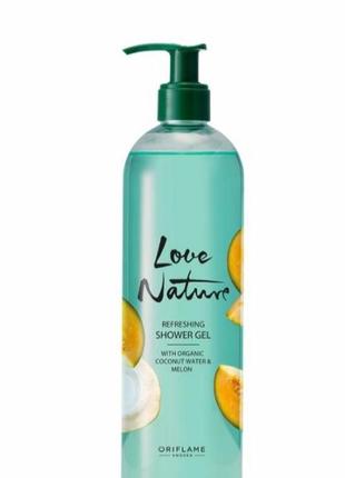 Підбадьорливий гель для душу з органічною кокосовою водою і динею