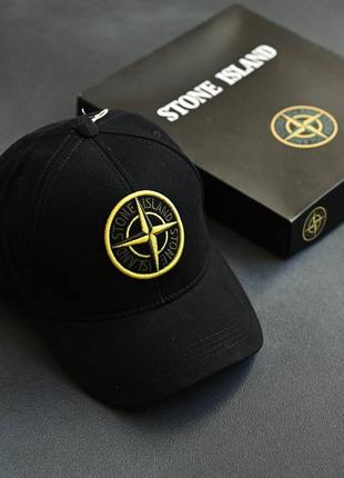 Кепка stone island черная бейсболка мужская / женская