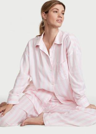 Victoria ́s victorias secret віктория сикрет піжама, костюм для сну modal-cotton long pajama set1 фото