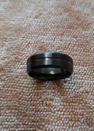 Чёрное кольцо нержавеющая сталь в стиле панк2 фото