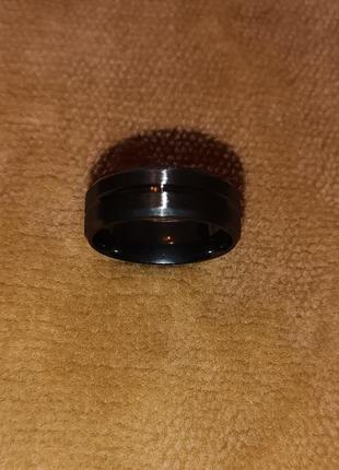Чёрное кольцо нержавеющая сталь в стиле панк3 фото
