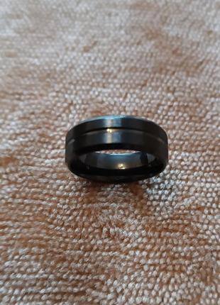 Чёрное кольцо нержавеющая сталь в стиле панк4 фото