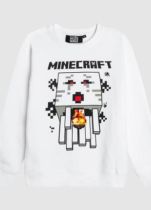 Белый худи свитшот minecraft 146 см для мальчика