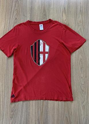 Чоловіча вінтажна бавовняна футболка з принтом adidas acm milan