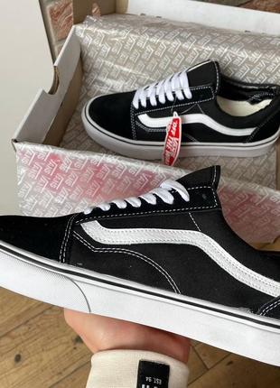 Чоловічі кеди ванс олд скул чорно-білі / замша, текстиль/ vans old skool black/white / демісезон весна літо осінь7 фото