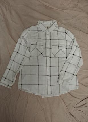 Рубашка женская в клетку базовая легкая