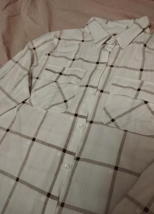 Рубашка женская в клетку базовая легкая2 фото