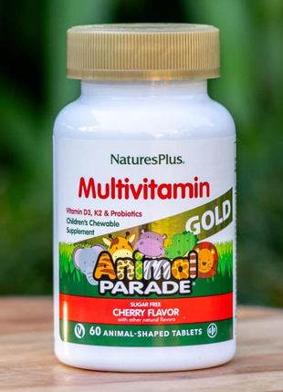 Nature's plus, source of life, animal parade gold, жувальні мультивітаміни з мікроелементами для діт