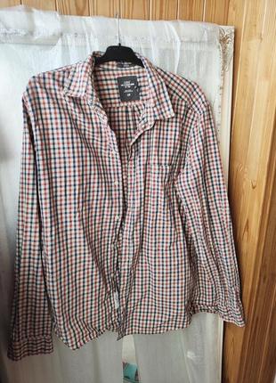 Базова сорочка у клітинку оверсайз hm бавовна