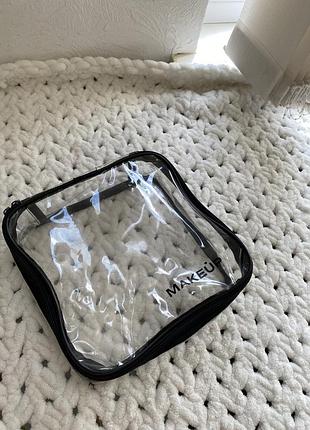 Косметичка прозора makeup/ косметичка прозора з магазину мейкап / вмістка косметичка є обмін / жіночі стильні аксесуари