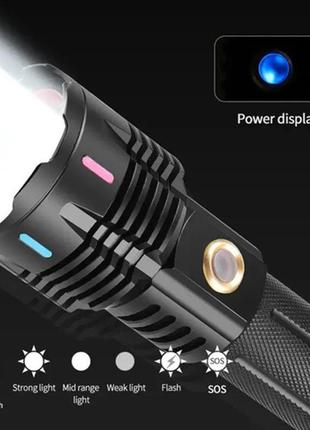 Фонарь гарантия качества g25 pm30-tg, сильный фонарик, мощный юсб фонарь, легкий...