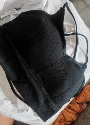 Топ бюстгальтер женский спортивный с открытой спиной со шнуровкой, стильный топик...