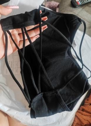 Топ бюстгальтер женский спортивный с открытой спиной со шнуровкой, стильный топик...