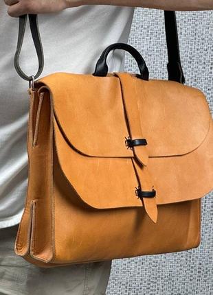Сумка кожаная ручная рообота handmade leather bag месссенджер кожаная