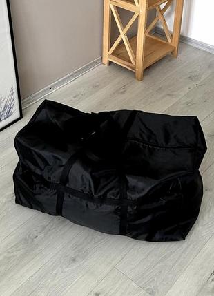 Нейлонова сумка для речей m 70*40*30 (чорний)3 фото