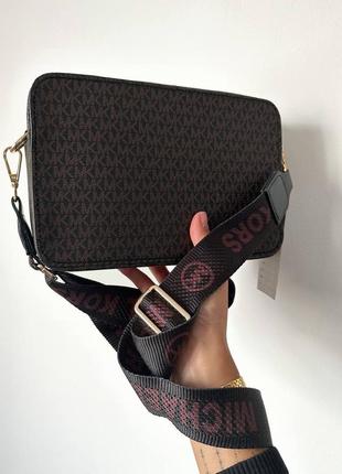 Женский каркасный клатч кросс-боди на текстильном ремне