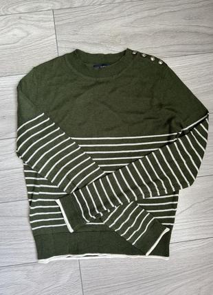 Зеленая кофта в полоску от zara
