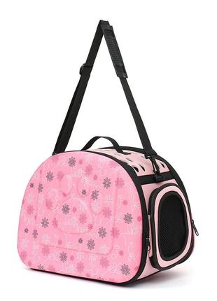 Сумка для перенесення котів та собак 42x28x30 см cosmopet cp-406 pink