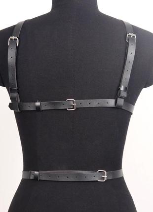 Портупея пентаграммма из натуральной кожи / кожаная портупея