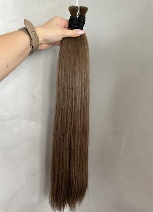 Натуральные русые волосы для наращивания премиум