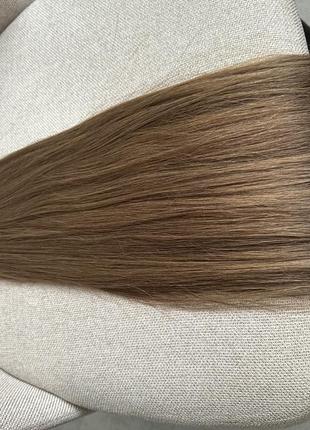 Натуральные русые волосы для наращивания премиум