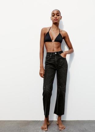 Черные джинсы высокая посадка zara