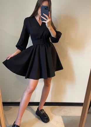 Женское классическое короткое платье