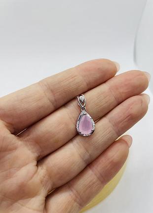 Серебряная подвеска с каленым кварцем 925 проба