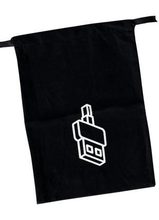 Мешок хлопковый для зарядок и гаджетов 20*30 см gadget (черный)1 фото