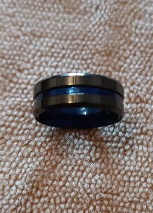 Черное кольцо нержавеющая сталь в стиле панк3 фото