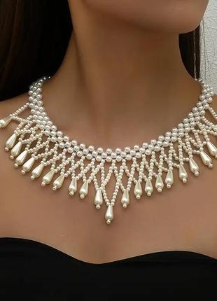 Перлове оригінальне намисто, кольє