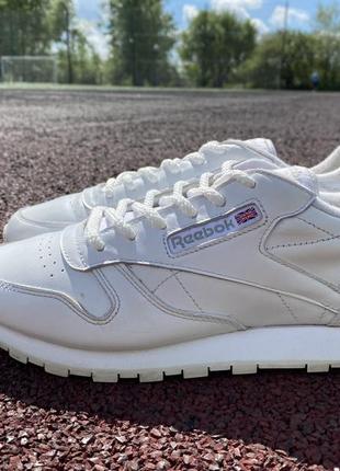 Оригинальные кожаные белые кеды кроссовки туфли reebok classic ,р40/26см,ne clark’s ecco2 фото