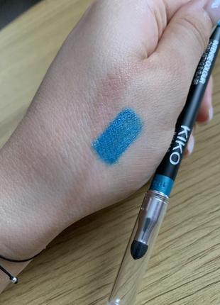Олівець для очей kiko milano intense colour long lasting eyeliner (12 metallic turquoise)3 фото