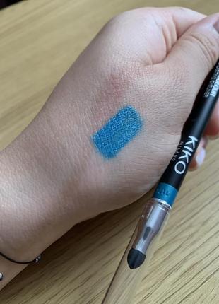 Олівець для очей kiko milano intense colour long lasting eyeliner (12 metallic turquoise)4 фото