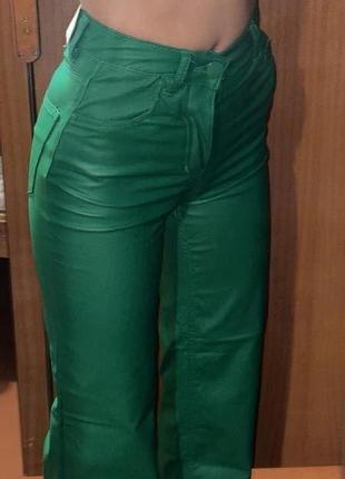 Штаны брюки джинсы зеленые sinsay2 фото