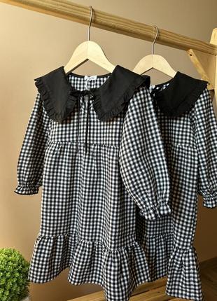 Платье с воротничком, платье в клетку
