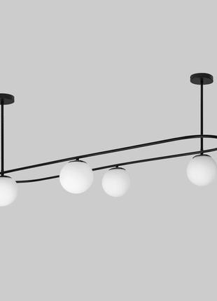 Чорна сучасна люстра на 4 плафони (52-9812-4 bk+wh)
