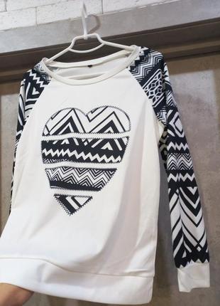 Гаренька,кофта,черно белая,с длинным рукавом,