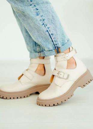 Женские осенние кожаные ботинки премиум качества, легкие без утеплителя