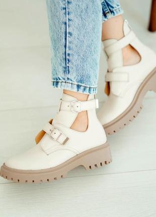 Женские осенние кожаные ботинки премиум качества, легкие без утеплителя