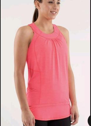 Майка lululemon run race tech tank top wet dry warm micro stripe pink