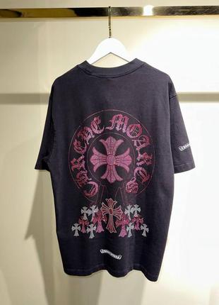 Брендовая шикарная футболка в стиле chrome hearts дорогое качество2 фото