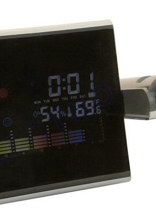 Часы метеостанция с проектором времени 8190