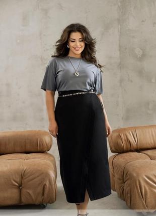 Элегантная джинсовая юбка