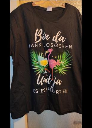 Розмір 3 xl нова футболка майка чорна з європи фламінго коктейль