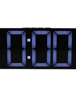 Годинник настільний sm-601 8766 з біло-жовтогарячою підсвіткою, чорний