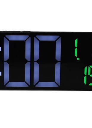 Годинник настільний sm-601 8766 з біло-жовтогарячою підсвіткою, чорний