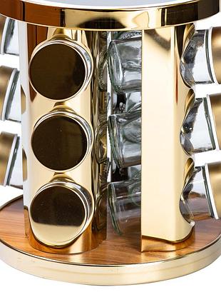 Набор для специй 12 предметов на круглой подставке с led-подсветкой